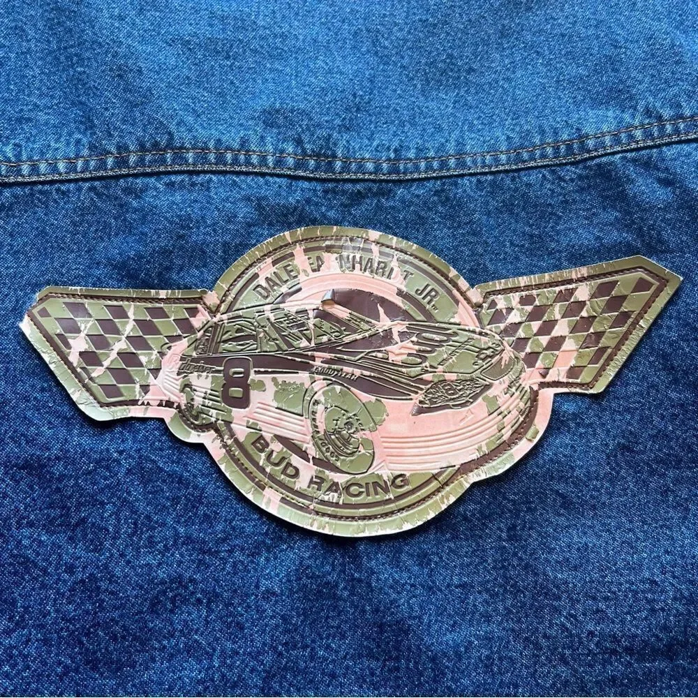 Chase Authentics Men's Vintage Bud Racing Dale Earnhardt Jr. Blue Jean Jacket XL